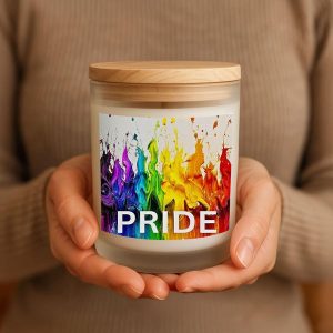 11 oz Vegan Candle LGBTQ Pride Rainbow Clean Burning Coconut Apricot Wax Biodegradable Made in USA