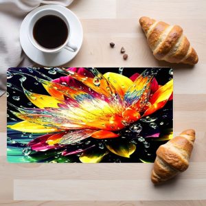 Tempered Glass Cutting Board Lovely Lotus Decorative Dishwasher Safe Made in USA