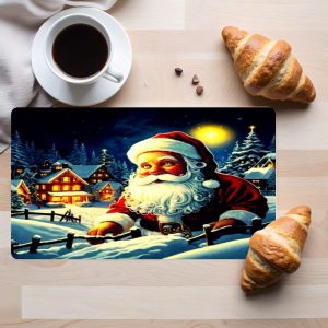 Tempered Glass Cutting Board Santa Claus Decorative Dishwasher Safe Made in USA