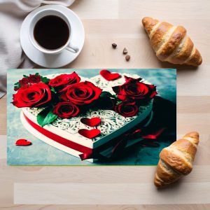 Tempered Glass Cutting Board Roses and Jewelry Box Decorative Dishwasher Safe Made in USA