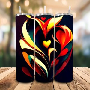16 oz Tumbler Love Hearts Stainless Steel Thermal Double Walled Vacuum Insulated Wedding Gift