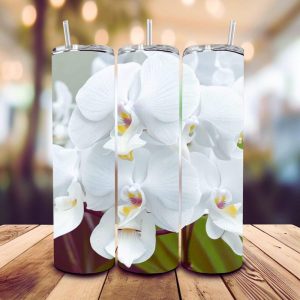 16 oz Tumbler Orchid Bouquet Stainless Steel Thermal Double Walled Vacuum Insulated Wedding Gift