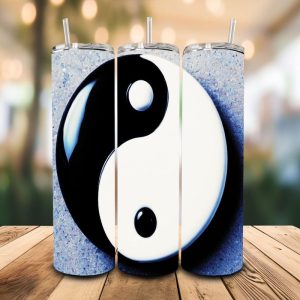16 oz Tumbler Zen Yin Yang Stainless Steel Thermal Double Walled Vacuum Insulated Wedding Gift