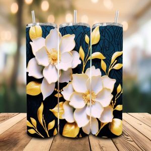 16 oz Tumbler Blossom Jewelry Stainless Steel Thermal Double Walled Vacuum Insulated Wedding Gift