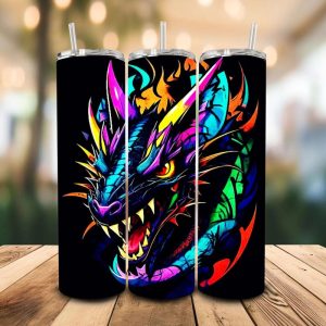 16 oz Tumbler Mythical Dragon Kids World Stainless Steel Thermal Double Walled Vacuum Insulated