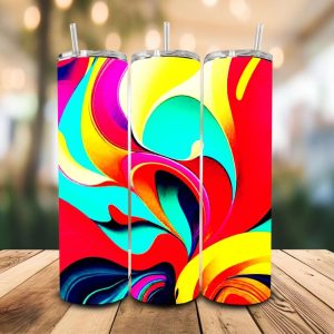 16 oz Tumbler Red Yellow Blue Stainless Steel Thermal Double Walled Vacuum Insulated