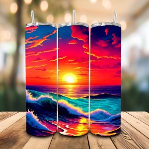 16 oz Tumbler Sunset Sunrise Nature Lovers Stainless Steel Thermal Double Walled Vacuum Insulated