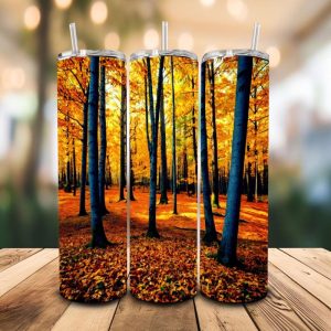 16 oz Tumbler Forest Vibes Nature Lovers Stainless Steel Thermal Double Walled Vacuum Insulated