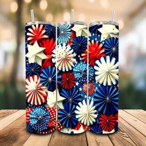 16 oz Tumbler Umbrellas Flag Home of the Brave Stainless Steel Thermal Double Walled Vacuum Insulated