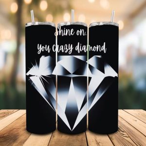 16 oz Tumbler Crazy Diamond Stainless Steel Thermal Double Walled Vacuum Insulated Wedding Gift