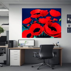 Wall Art Canvas Poppies Spring Garden Landscape Bloom Artwork Design Vibrant Elegance Modern Decor Style