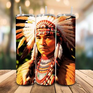 16 oz Tumbler Native American Stainless Steel Thermal Double Walled Vacuum Insulated