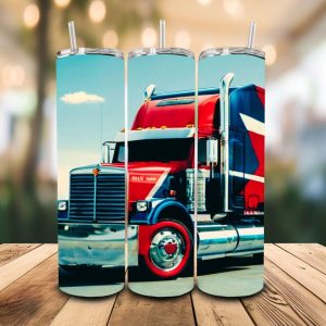 16 oz Tumbler Patriotic Truck Kids World Stainless Steel Thermal Double Walled Vacuum Insulated