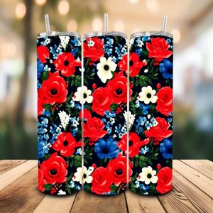 16 oz Tumbler National Flag Home of the Brave Stainless Steel Thermal Double Walled Vacuum Insulated