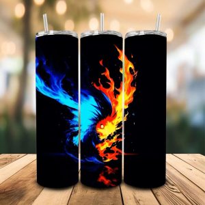 16 oz Tumbler Phoenix Bird Stainless Steel Thermal Double Walled Vacuum Insulated Wedding Gift