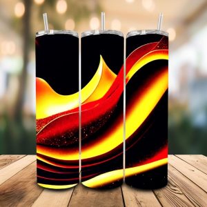 16 oz Tumbler Red and Gold Glitter Stainless Steel Thermal Double Walled Vacuum Insulated Wedding Gift