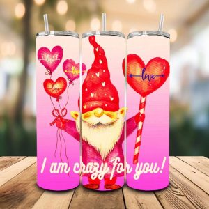 16 oz Tumbler Love Gnome Stainless Steel Thermal Double Walled Vacuum Insulated Wedding Gift