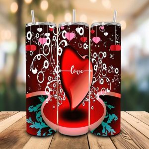 16 oz Tumbler Bleeding Heart Stainless Steel Thermal Double Walled Vacuum Insulated Wedding Gift