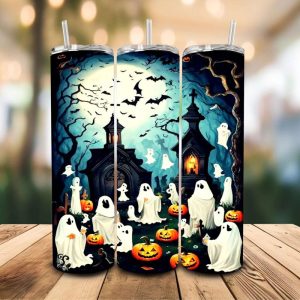 16 oz Tumbler Ghosts Party Stainless Steel Thermal Double Walled Vacuum Insulated