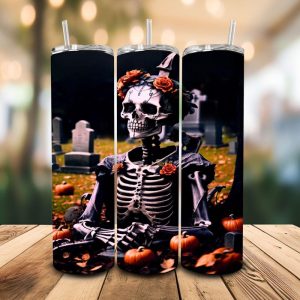 16 oz Tumbler Graveyard Ghosts Stainless Steel Thermal Double Walled Vacuum Insulated