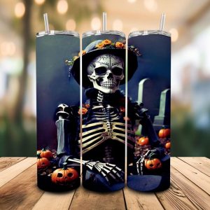 16 oz Tumbler Graveyard Ghost Stainless Steel Thermal Double Walled Vacuum Insulated