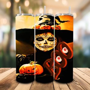 16 oz Tumbler Creepy Ghost Stainless Steel Thermal Double Walled Vacuum Insulated