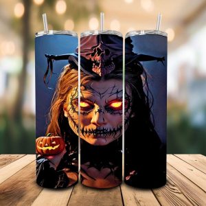 16 oz Tumbler Scary Ghost Stainless Steel Thermal Double Walled Vacuum Insulated