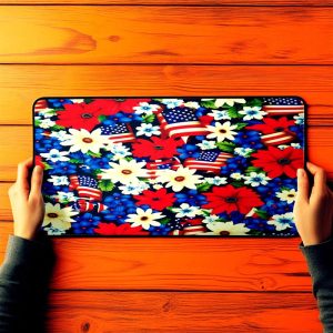 Office Desk Mat Red White Blue Flag Professional Pad Non-Slip Rubber Business Empower