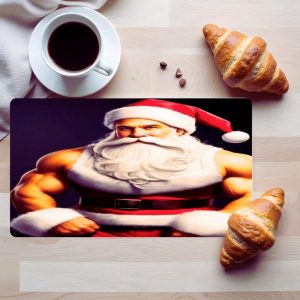 Tempered Glass Cutting Board Unruly Santa Decorative Dishwasher Safe Made in USA