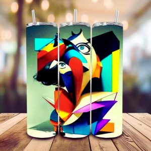 16 oz Tumbler Abstract Rainbow Kids World Stainless Steel Thermal Double Walled Vacuum Insulated