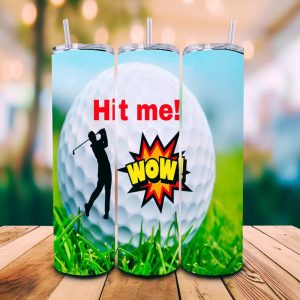 16 oz Tumbler Let's Play Golf Stainless Steel Thermal Double Walled Vacuum Insulated