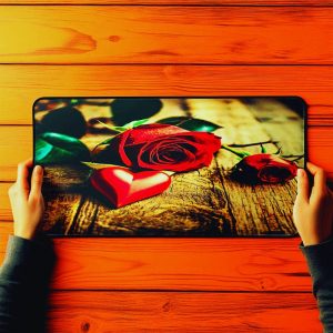 Office Desk Mat Roses and Heart Professional Pad Non-Slip Rubber Business Empower