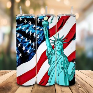 16 oz Tumbler Statue of Liberty Home of the Brave Stainless Steel Thermal Double Walled Vacuum Insulated