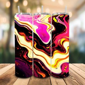 16 oz Tumbler Marble Effect Stainless Steel Thermal Double Walled Vacuum Insulated