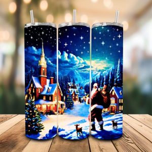 16 oz Tumbler Santa Naughty Stainless Steel Thermal Double Walled Vacuum Insulated
