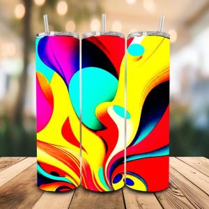 16 oz Tumbler Yellow Blue Red Stainless Steel Thermal Double Walled Vacuum Insulated