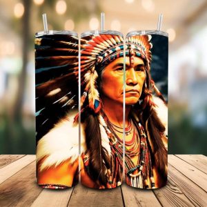 16 oz Tumbler Ancient Native Stainless Steel Thermal Double Walled Vacuum Insulated