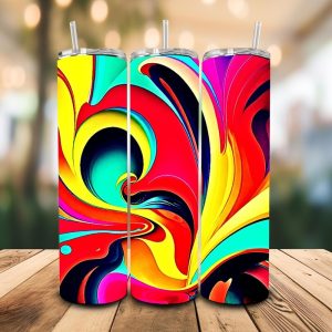 16 oz Tumbler Vibrant Rainbow Stainless Steel Thermal Double Walled Vacuum Insulated