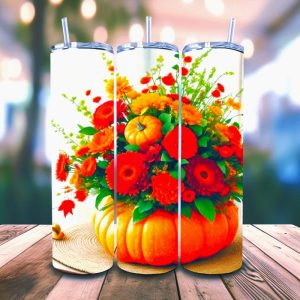 16 oz Tumbler Floral Design Stainless Steel Thermal Double Walled Vacuum Insulated