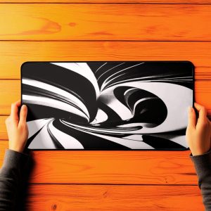 Office Desk Mat Black and White Abstract Professional Pad Non-Slip Rubber Business Empower