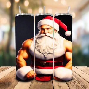 16 oz Tumbler Naughty Santa Stainless Steel Thermal Double Walled Vacuum Insulated