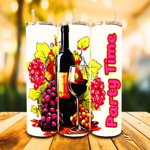 16 oz Tumbler Party Time Stainless Steel Thermal Double Walled Vacuum Insulated Wedding Gift