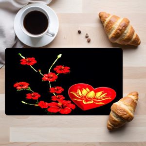 Tempered Glass Cutting Board Flowers and Purity Decorative Dishwasher Safe Made in USA