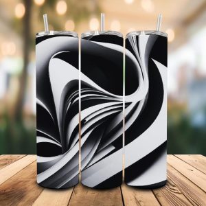 16 oz Tumbler Black and White Set Stainless Steel Thermal Double Walled Vacuum Insulated